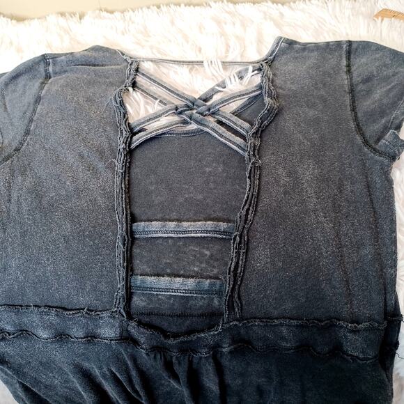 Free People Women’s Asymmetrical Black Soft and Comfy Dress Size Large - Picture 3 of 9